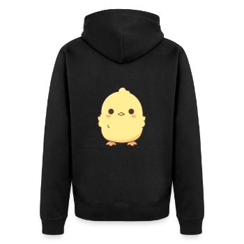 Huhn niedlich glücklich kawaii cartoon clipart tier - Unisex Premium Bio Zip Hoodie - Schwarz - Hinten - Nico (187cm)