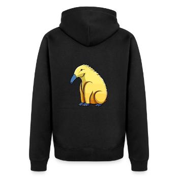 Ameisenbär Niedlich Glücklich Kawaii Cartoon Clipart Tier - Unisex Premium Bio Zip Hoodie - Schwarz - Hinten - Nico (187cm)
