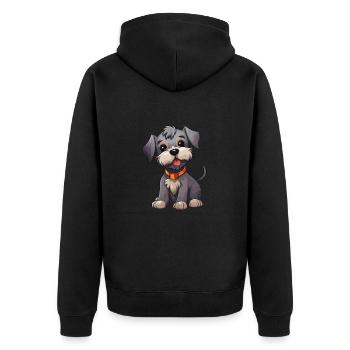 Cesky Terrier Chien Mignon Heureux Kawaii Cartoon Clipar - Veste à capuche bio Premium Unisexe - noir - Dos - Nico (187cm)