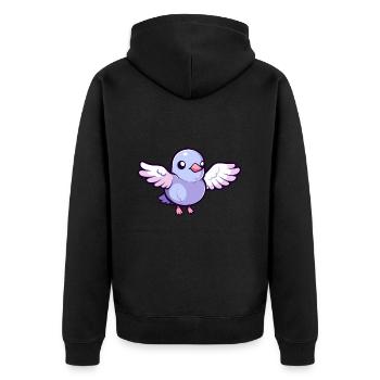 Pigeon Mignon Heureux Kawaii Cartoon Clipart Animal - Veste à capuche bio Premium Unisexe - noir - Dos - Nico (187cm)