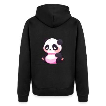 Panda Mignon Heureux Kawaii Cartoon Clipart Animal - Veste à capuche bio Premium Unisexe - noir - Dos - Nico (187cm)