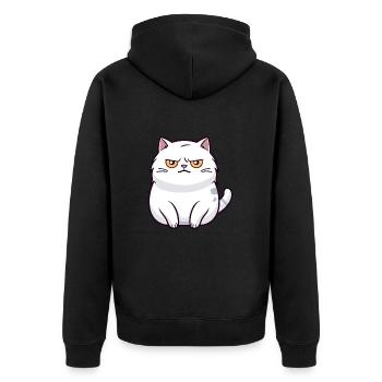 Katze niedlich glücklich kawaii cartoon clipart tier - Unisex Premium Bio Zip Hoodie - Schwarz - Hinten - Nico (187cm)