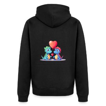 Dinosaures Kawaii Cartoon Pet Jouant Avec Des Ballons - Veste à capuche bio Premium Unisexe - noir - Dos - Nico (187cm)
