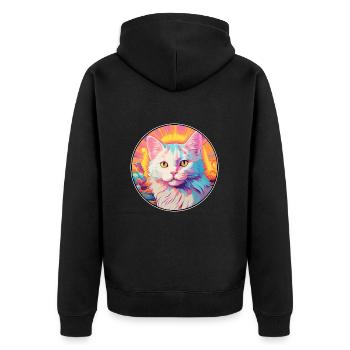 Turc Van Cat Race Aquarelle Dessin Animé Kawaii - Veste à capuche bio Premium Unisexe - noir - Dos - Nico (187cm)
