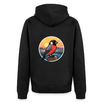 Gimpel Bunte Aquarell-Karikatur Kawaii Haustier - Unisex Premium Bio Zip Hoodie - Schwarz - Hinten - Nico (187cm)