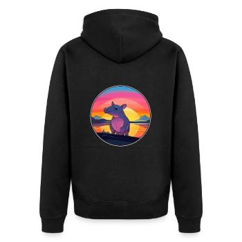 Tapir Aquarelle Colorée Dessin Animé Kawaii Animal - Veste à capuche bio Premium Unisexe - noir - Dos - Nico (187cm)