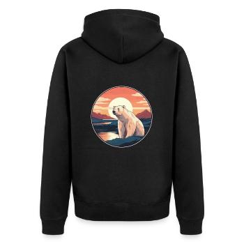 Ours polaire aquarelle colorée dessin animé kawaii animal de compagnie - Veste à capuche bio Premium Unisexe - noir - Dos - Nico (187cm)