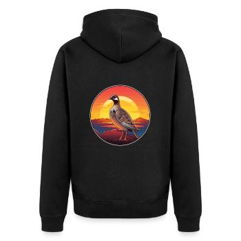 Perdrix coloré aquarelle dessin animé Kawaii animal de compagnie - Veste à capuche bio Premium Unisexe - noir - Dos - Nico (187cm)