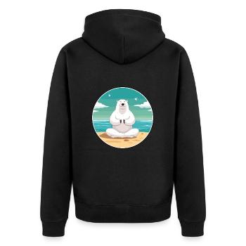Ours Polaire Dessin Animé Yoga Plage Été Illustration - Veste à capuche bio Premium Unisexe - noir - Dos - Nico (187cm)