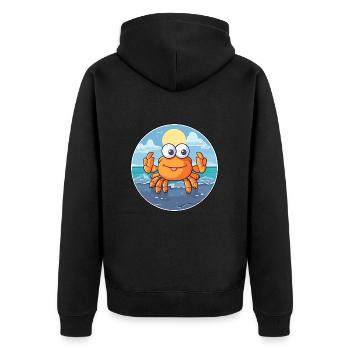 Crab Watercolor Cartoon Kawaii Clipart Animal - Unisex Premium Organic Zip Hoodie - black - Back - Nico (187cm)