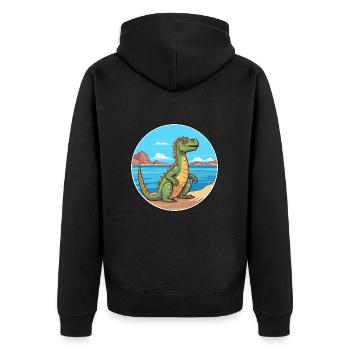 Basilisk Watercolor Cartoon Kawaii Clipart Animal - Unisex Premium Organic Zip Hoodie - black - Back - Nico (187cm)