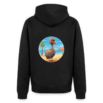 Emu Aquarelle Cartoon Kawaii Clipart Animal - Veste à capuche bio Premium Unisexe - noir - Dos - Nico (187cm)