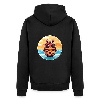 Ladybug Watercolor Cartoon Kawaii Clipart Animal - Unisex Premium Organic Zip Hoodie - black - Back - Nico (187cm)