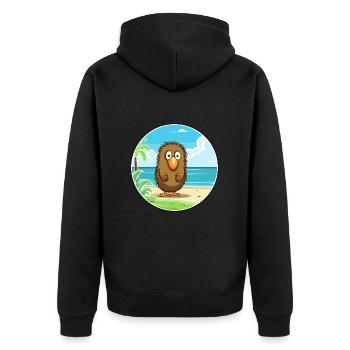 Kiwi Aquarell Cartoon Kawaii Clipart Tier - Unisex Premium Bio Zip Hoodie - Schwarz - Hinten - Nico (187cm)