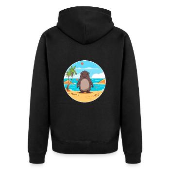 Mole Watercolor Cartoon Kawaii Clipart Animal - Unisex Premium Organic Zip Hoodie - black - Back - Nico (187cm)