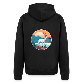 Oryx Aquarelle Dessin Animé Kawaii Clipart Animal - Veste à capuche bio Premium Unisexe - noir - Dos - Nico (187cm)