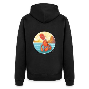 Homard aquarelle dessin animé Kawaii Clipart Animal - Veste à capuche bio Premium Unisexe - noir - Dos - Nico (187cm)