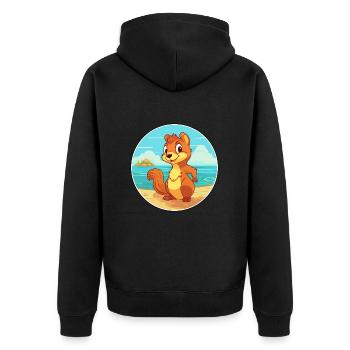 Squirrel Watercolor Cartoon Kawaii Clipart Animal - Unisex Premium Organic Zip Hoodie - black - Back - Nico (187cm)