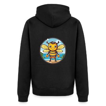 Abeille aquarelle dessin animé Kawaii Clipart Animal - Veste à capuche bio Premium Unisexe - noir - Dos - Nico (187cm)