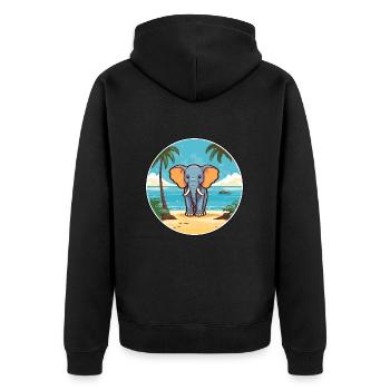 Elephant Watercolor Cartoon Kawaii Clipart Animal - Unisex Premium Organic Zip Hoodie - black - Back - Nico (187cm)