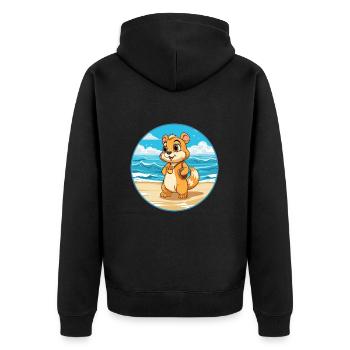 Chipmunk Watercolor Cartoon Kawaii Clipart Animal - Unisex Premium Organic Zip Hoodie - black - Back - Nico (187cm)