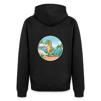 Iguana Watercolor Cartoon Kawaii Clipart Animal - Unisex Premium Organic Zip Hoodie - black - Back - Nico (187cm)