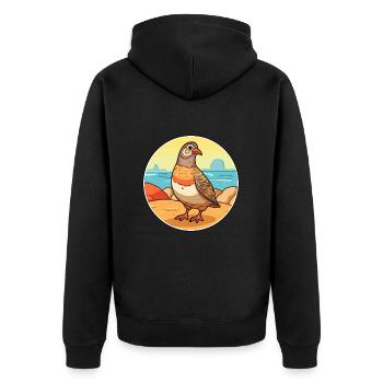 Perdrix aquarelle dessin animé Kawaii Clipart Animal - Veste à capuche bio Premium Unisexe - noir - Dos - Nico (187cm)