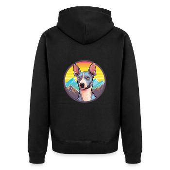 American Hairless Terrier chien race Cartoon Kawaii - Veste à capuche bio Premium Unisexe - noir - Dos - Nico (187cm)