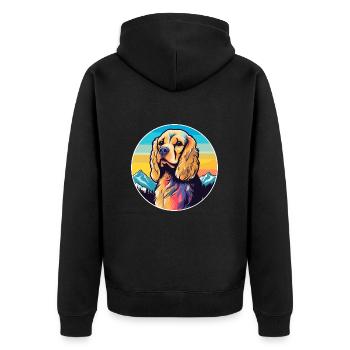 American Cocker Spaniel chien race Cartoon Kawaii W - Veste à capuche bio Premium Unisexe - noir - Dos - Nico (187cm)