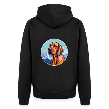 Bavarian Mountain Hound Dog Breed Cartoon Kawaii W - Unisex Premium Organic Zip Hoodie - black - Back - Nico (187cm)
