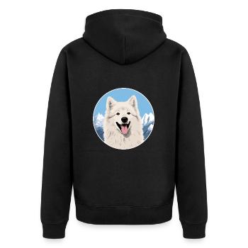 Berger Blanc Suisse Race De Chien Cartoon Kawaii Eau - Veste à capuche bio Premium Unisexe - noir - Dos - Nico (187cm)