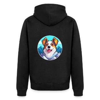 Billy Dog Breed Cartoon Kawaii aquarelle - Veste à capuche bio Premium Unisexe - noir - Dos - Nico (187cm)