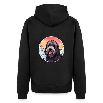 Terrier Russe Noir Race De Chien Cartoon Kawaii Wat - Veste à capuche bio Premium Unisexe - noir - Dos - Nico (187cm)