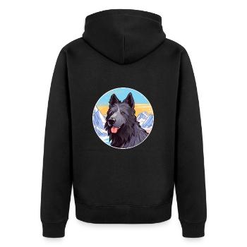 Chien de berger belge race de chien Cartoon Kawaii Watercol - Veste à capuche bio Premium Unisexe - noir - Dos - Nico (187cm)