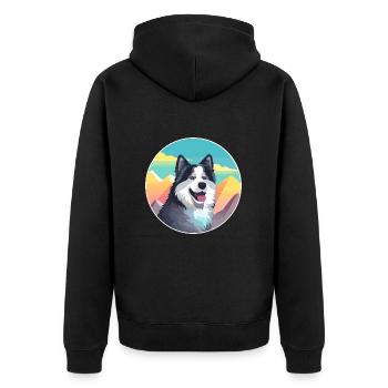 Cao Da Serra De Aires Hunderasse Cartoon Kawaii Wat - Unisex Premium Bio Zip Hoodie - Schwarz - Hinten - Nico (187cm)