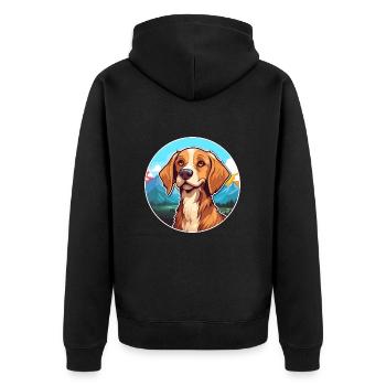 Cesky Fousek chien race dessin animé Kawaii aquarelle - Veste à capuche bio Premium Unisexe - noir - Dos - Nico (187cm)