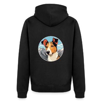 Chilenischer Foxterrier Hunderasse Karikatur Kawaii Wasser - Unisex Premium Bio Zip Hoodie - Schwarz - Hinten - Nico (187cm)