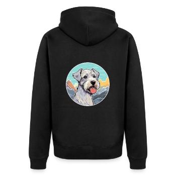 Cesky Terrier Hunderasse Cartoon Kawaii Aquarell - Unisex Premium Bio Zip Hoodie - Schwarz - Hinten - Nico (187cm)