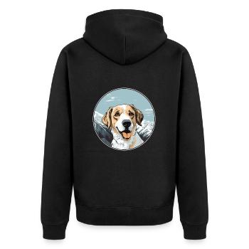 Drever Hunderasse Karikatur Kawaii Aquarell - Unisex Premium Bio Zip Hoodie - Schwarz - Hinten - Nico (187cm)