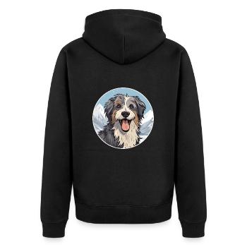 Chien de berger croate race de chien dessin animé Kawaii Waterco - Veste à capuche bio Premium Unisexe - noir - Dos - Nico (187cm)