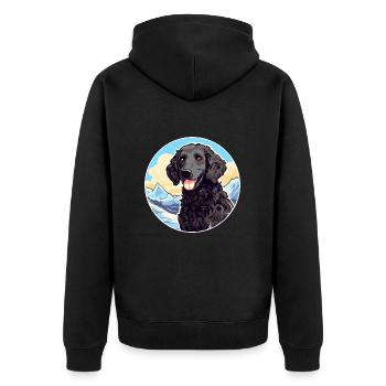 Lockige beschichtete Retriever-Hunderasse Karikatur Kawaii Wa - Unisex Premium Bio Zip Hoodie - Schwarz - Hinten - Nico (187cm)