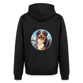 English Shepherd Dog Breed Cartoon Kawaii Watercol - Unisex Premium Organic Zip Hoodie - black - Back - Nico (187cm)