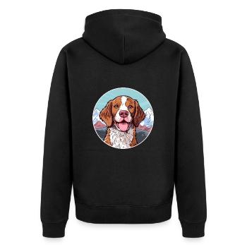 Français Bretagne chien race Cartoon Kawaii Watercolo - Veste à capuche bio Premium Unisexe - noir - Dos - Nico (187cm)