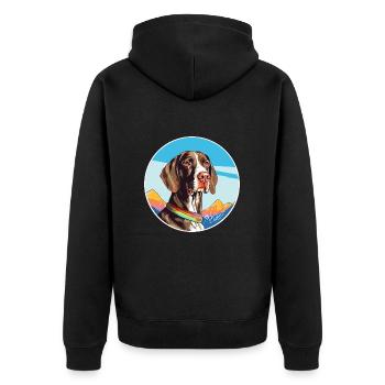 Français Gascogne Pointer chien race Cartoon Kawaii Wa - Veste à capuche bio Premium Unisexe - noir - Dos - Nico (187cm)