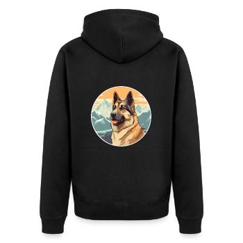 Race de chien de berger d’Europe de l’Est Cartoon Kawaii Wa - Veste à capuche bio Premium Unisexe - noir - Dos - Nico (187cm)