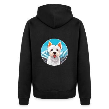 Anglais Terrier Blanc Chien Race Cartoon Kawaii Wat - Veste à capuche bio Premium Unisexe - noir - Dos - Nico (187cm)