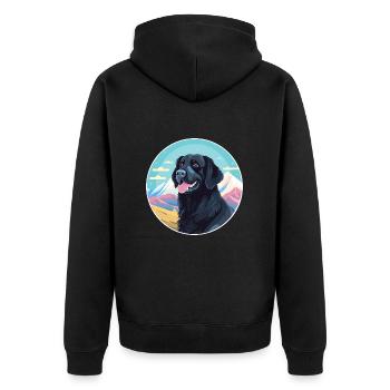 Plat enduit Retriever chien race dessin animé Kawaii Wat - Veste à capuche bio Premium Unisexe - noir - Dos - Nico (187cm)