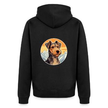 Chien de chasse allemand Terrier race Cartoon Kawaii Wa - Veste à capuche bio Premium Unisexe - noir - Dos - Nico (187cm)