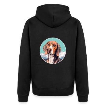 Harrier Hunderasse Cartoon Kawaii Aquarell - Unisex Premium Bio Zip Hoodie - Schwarz - Hinten - Nico (187cm)