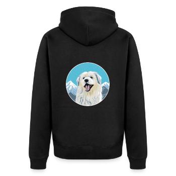 Himalayan Sheepdog Dog Breed Cartoon Kawaii Waterc - Unisex Premium Organic Zip Hoodie - black - Back - Nico (187cm)